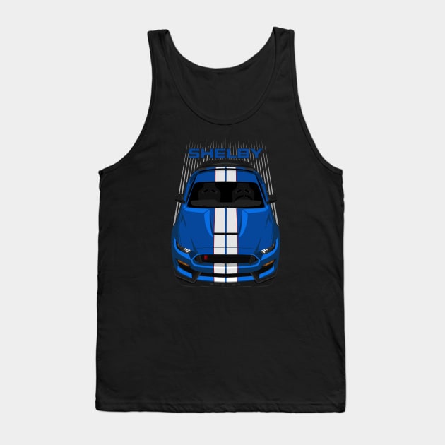 Ford Mustang Shelby GT350R 2015 - 2020 - Velocity Blue - White Stripes Tank Top by V8social